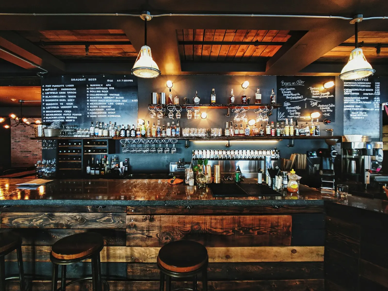 A bar floor where guests order from their seats by QR code